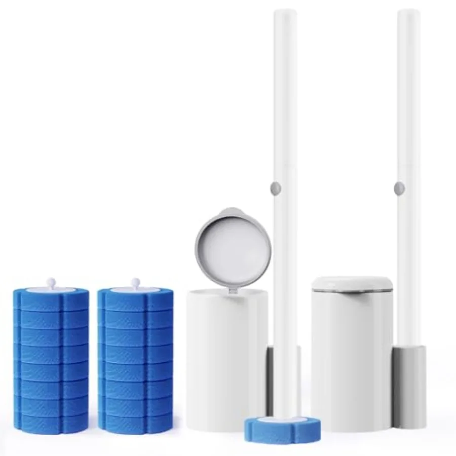 Disposable Toilet Brush 2 Pack- Toilet Bowl Cleaner, Toilet Bowl Brush, Each Toilet Wand with 8 PCS Brush Refills for Bathroom
Disposable Toilet Brush 2 Pack- Toilet Bowl Cleaner, Toilet Bowl Brush, Each Toilet Wand with 8 PCS Brush Refills for Bathroom
