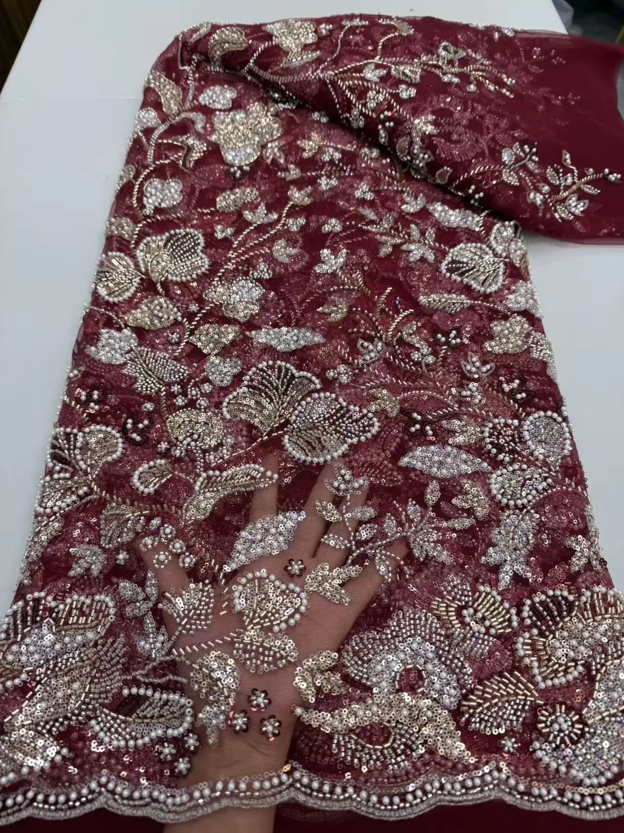 Luxury Sequins Tulle Lace Fabric 2026 High Quality African Swiss Voile Embroidery Mesh Net Laces 5 Yards for Sewing Party Dress
Luxury Sequins Tulle Lace Fabric 2026 High Quality African Swiss Voile Embroidery Mesh Net Laces 5 Yards for Sewing Party Dress