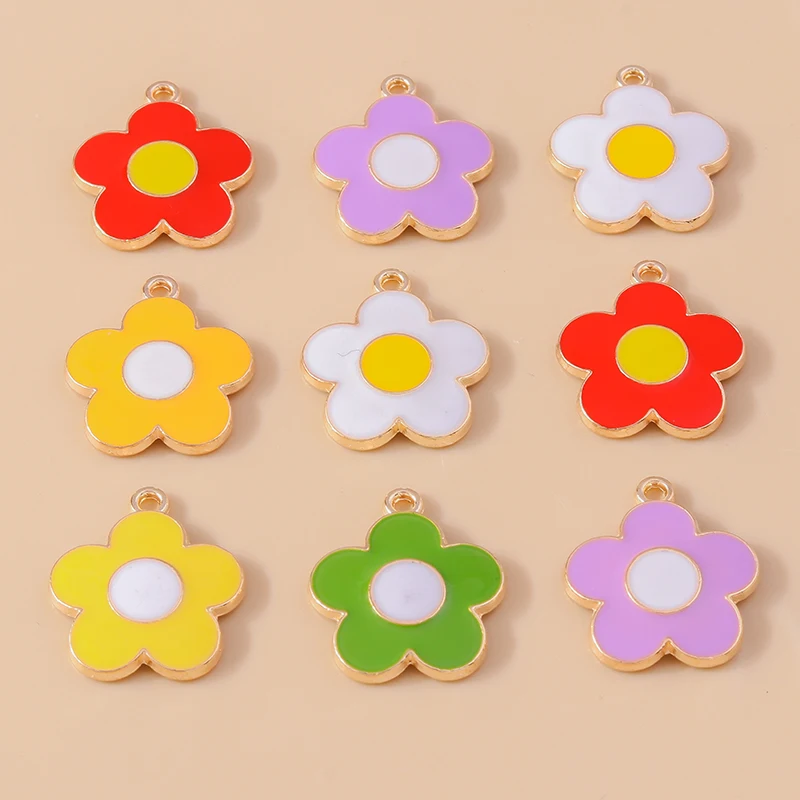 20pcs 19x21mm Cute Colorful Enamel Flower Charms Pendants for Jewelry Making Drop Earrings Necklace Bracelet DIY Crafts Supplies
20pcs 19x21mm Cute Colorful Enamel Flower Charms Pendants for Jewelry Making Drop Earrings Necklace Bracelet DIY Crafts Supplies