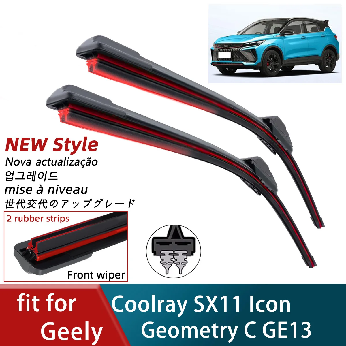 Double Rubber Car for Geely Coolray SX11 Geometry C GE13 Icon Front Blade Brushe Cutter Automobiles Accessorie Windscreen Wiper
Double Rubber Car for Geely Coolray SX11 Geometry C GE13 Icon Front Blade Brushe Cutter Automobiles Accessorie Windscreen Wiper