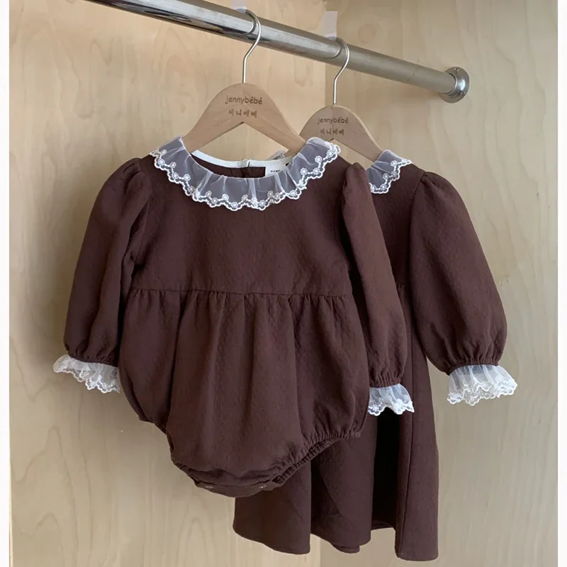 Sisters Dress Newborn Baby Girls Jumpsuit Korean Style Cotton Long Sleeve Baby Dress Lace Princess Autumn Baby Sisters Clothes
Sisters Dress Newborn Baby Girls Jumpsuit Korean Style Cotton Long Sleeve Baby Dress Lace Princess Autumn Baby Sisters Clothes