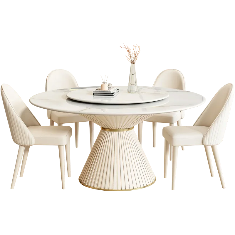 Light luxury modern simple small apartment, with turntable restaurant, household white round
Light luxury modern simple small apartment, with turntable restaurant, household white round
