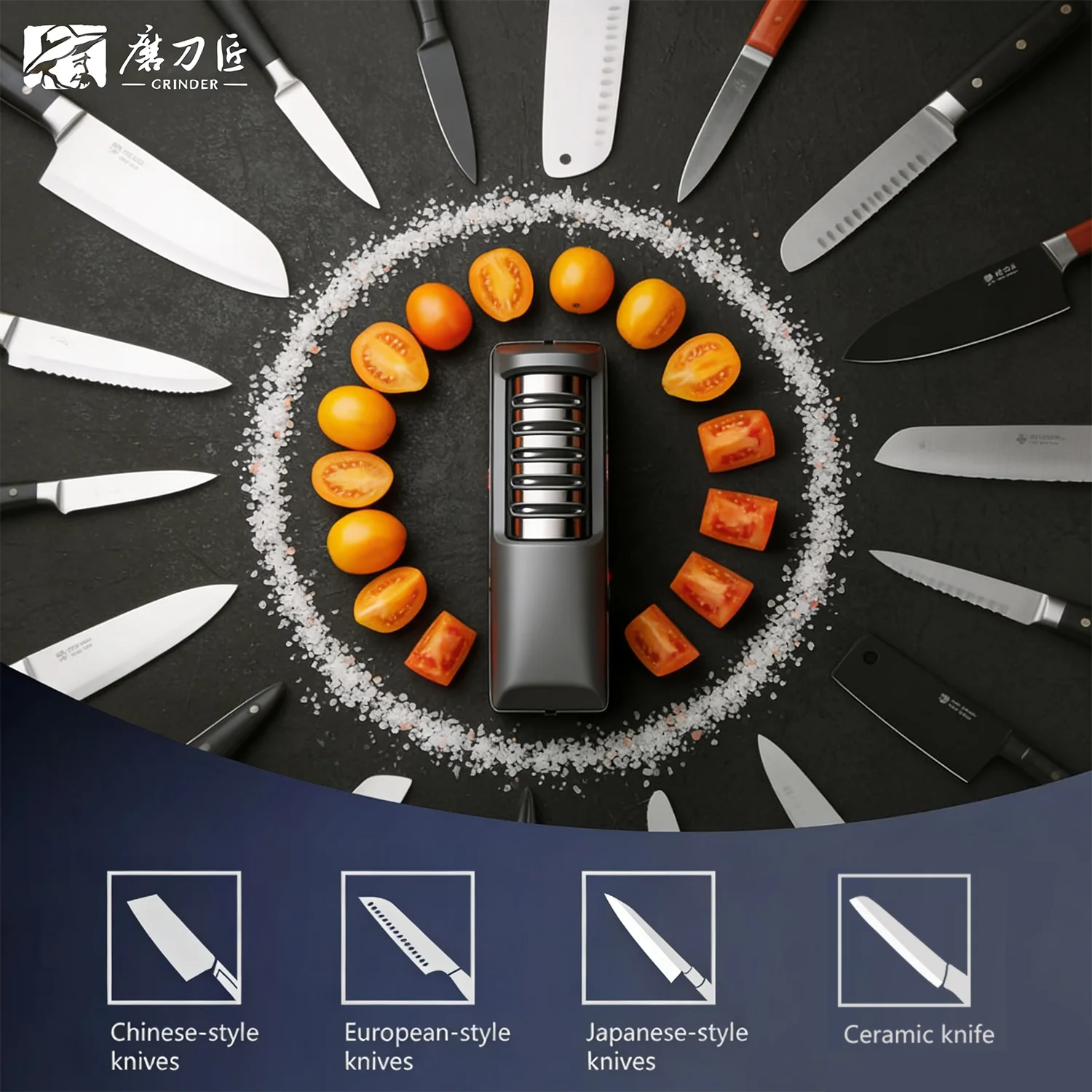 Electric Knife Sharpener - 3-Stage Professional Precision Sharpening for Kitchen Knives
Electric Knife Sharpener - 3-Stage Professional Precision Sharpening for Kitchen Knives