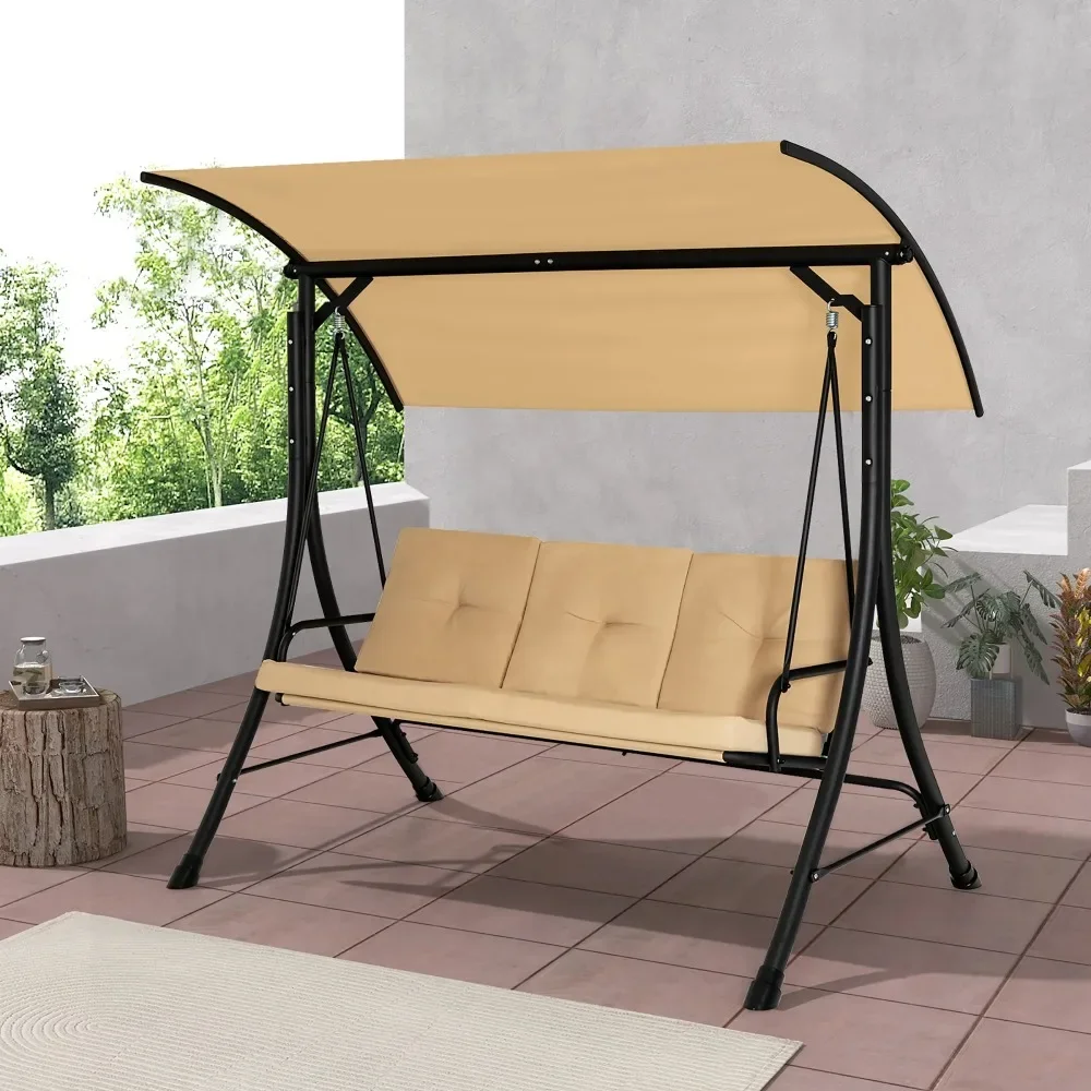 3 Person Patio Porch Swing Outdoor Swing Chair w/ Cushions & Adjustable Canopy Simply assembly is required
3 Person Patio Porch Swing Outdoor Swing Chair w/ Cushions & Adjustable Canopy Simply assembly is required