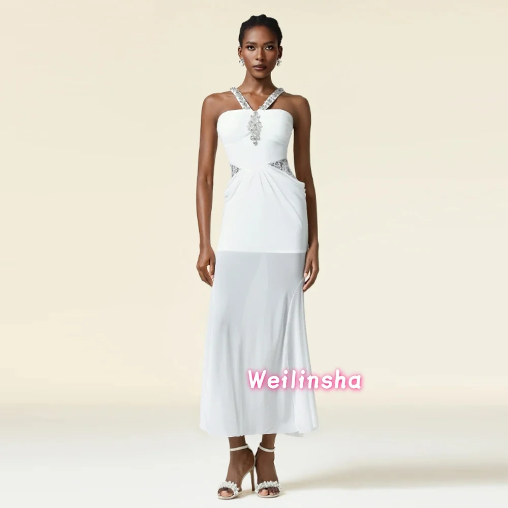 Customized Sexy Women Halter Neck Maxi Prom Dress Luxury Rhinestone Birthday Evening Dresses Graduation Party Gowns
Customized Sexy Women Halter Neck Maxi Prom Dress Luxury Rhinestone Birthday Evening Dresses Graduation Party Gowns