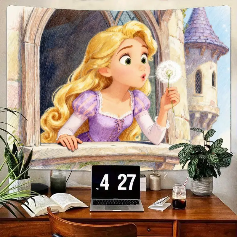 1PC Disney Rapunzel Princess Tapestry, Fairytale Castle Wall Art, Cute Kawaii Girl Bedroom Decor, Magical Dandelion Dream Polyes
1PC Disney Rapunzel Princess Tapestry, Fairytale Castle Wall Art, Cute Kawaii Girl Bedroom Decor, Magical Dandelion Dream Polyes