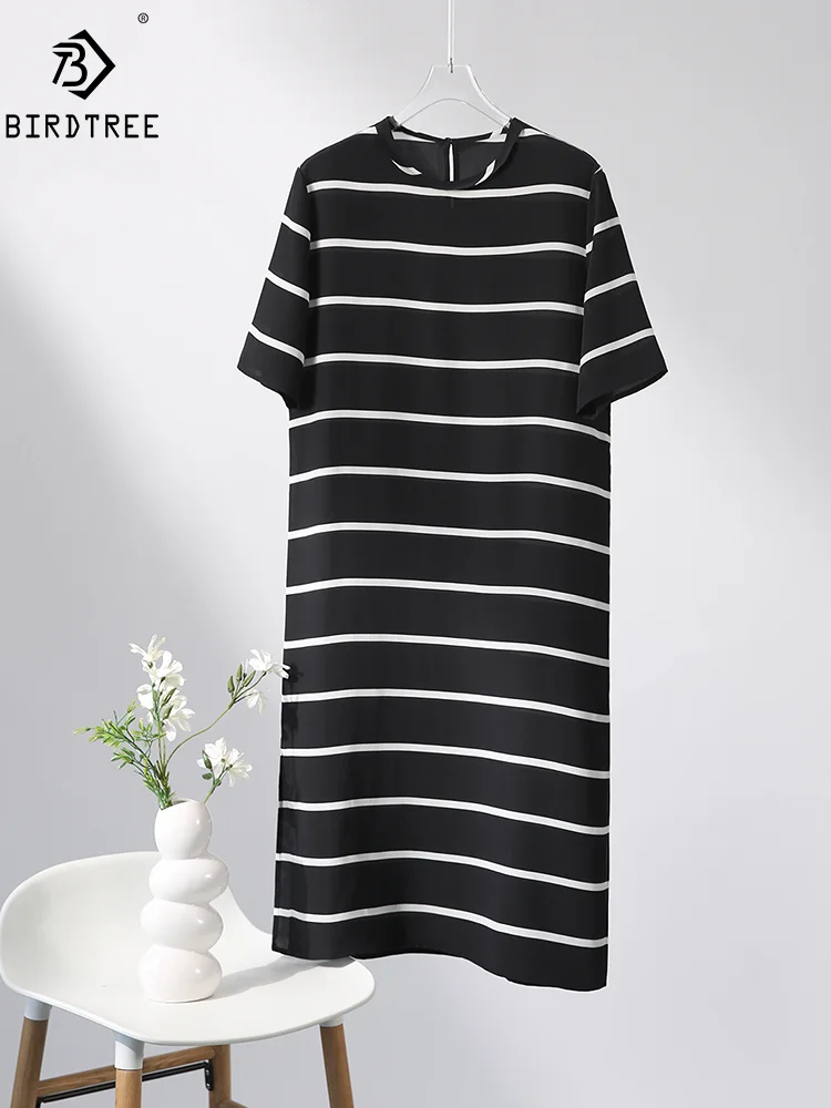 BirdTree, 100%Mulberry Silk Dresses, Women Short Sleeve Striped, Elegant Fashion OL Dress, 2024 Spring Summer New D448144QM
BirdTree, 100%Mulberry Silk Dresses, Women Short Sleeve Striped, Elegant Fashion OL Dress, 2024 Spring Summer New D448144QM