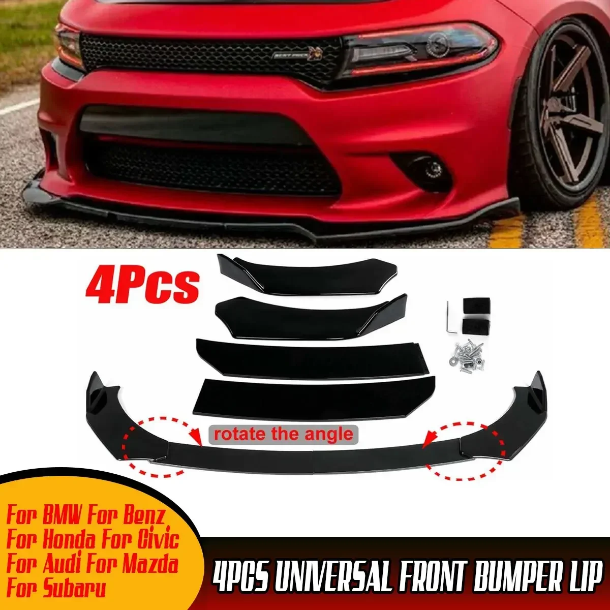 4x Universal Car Front Bumper Splitter Lip Diffuser For BMW For Benz For Honda For Civic For Audi For Mazda For Subaru Body Kit
4x Universal Car Front Bumper Splitter Lip Diffuser For BMW For Benz For Honda For Civic For Audi For Mazda For Subaru Body Kit