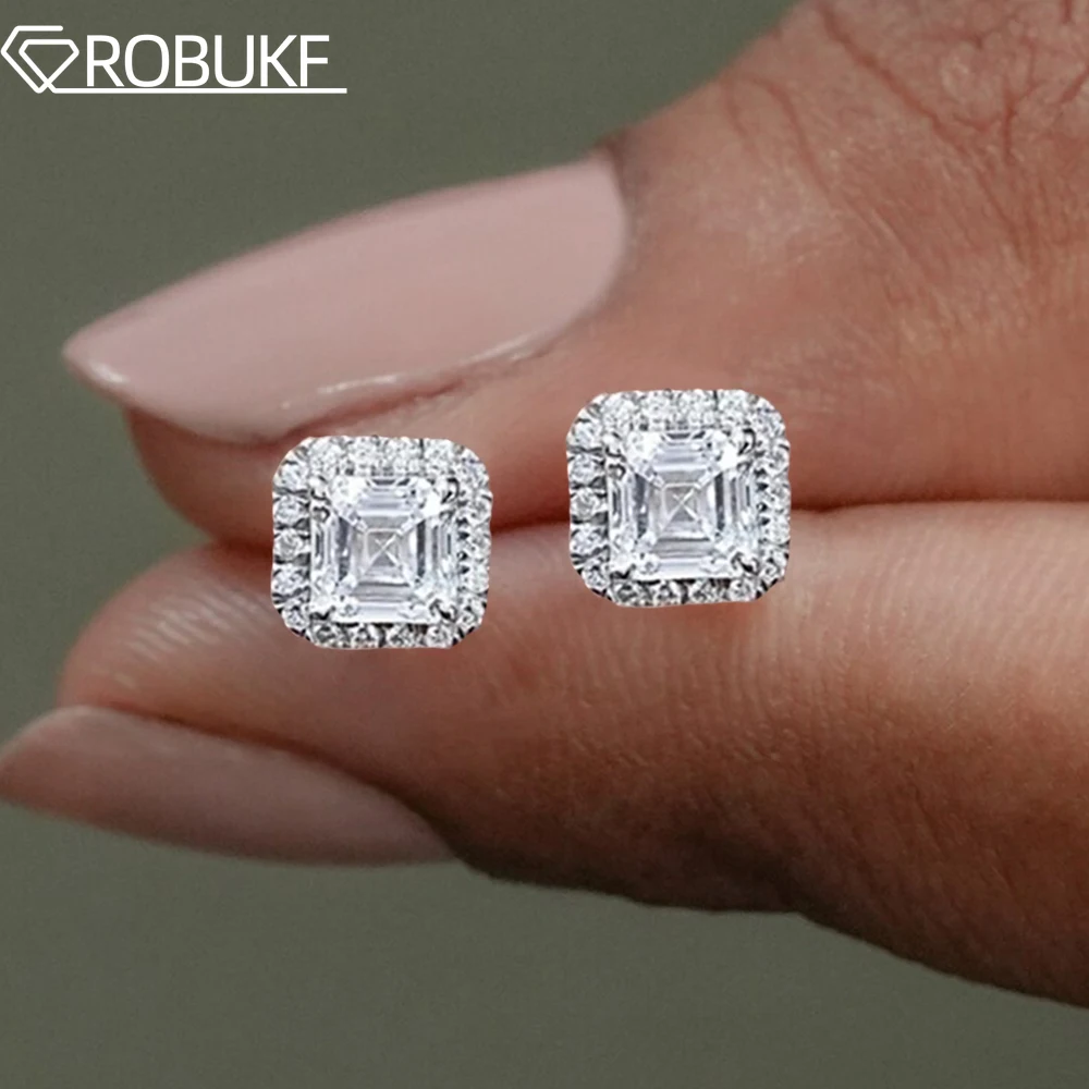 4cttw Asscher Cut Halo Moissanite Diamond Stud Earrings for Women 925 Sterling Silver 18K White Gold Plated Jewelry Certified
4cttw Asscher Cut Halo Moissanite Diamond Stud Earrings for Women 925 Sterling Silver 18K White Gold Plated Jewelry Certified