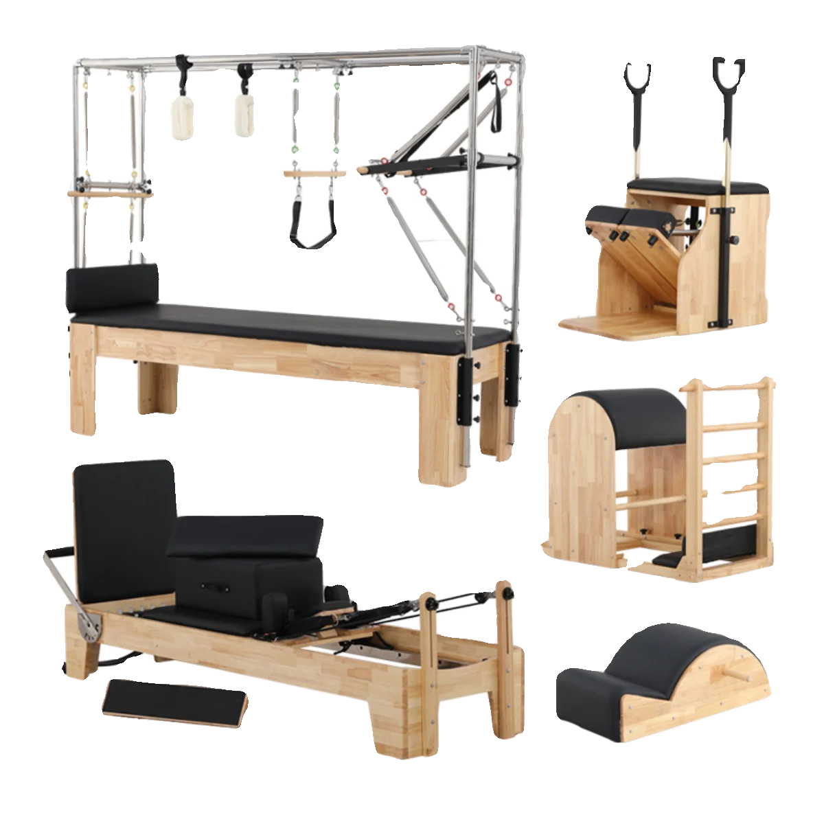 Pilates five-piece large equipment core bed, household oak sliding correction, yoga studio fitness equipment
Pilates five-piece large equipment core bed, household oak sliding correction, yoga studio fitness equipment