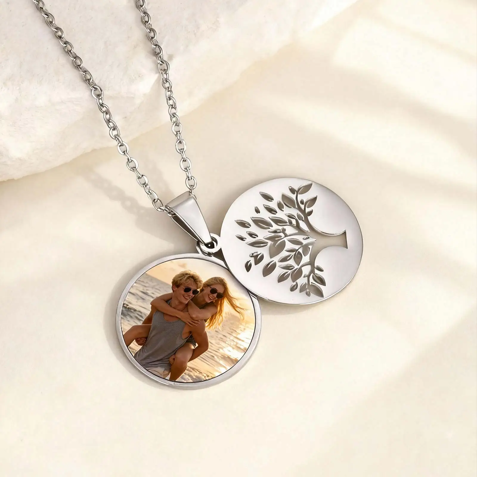 Vnox Circular Photo Custom Necklace Stainless Steel Hollow Life Tree Can Open Two Pendants Meaningful Gifts To Him Her
Vnox Circular Photo Custom Necklace Stainless Steel Hollow Life Tree Can Open Two Pendants Meaningful Gifts To Him Her