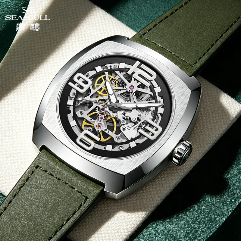 Seagull Men Mechanical Watch Skeleton Tonneau Automatic Wristwatch Sapphire Crystal Top Watches 5Bar Waterproof Clock Reloj 6167
Seagull Men Mechanical Watch Skeleton Tonneau Automatic Wristwatch Sapphire Crystal Top Watches 5Bar Waterproof Clock Reloj 6167