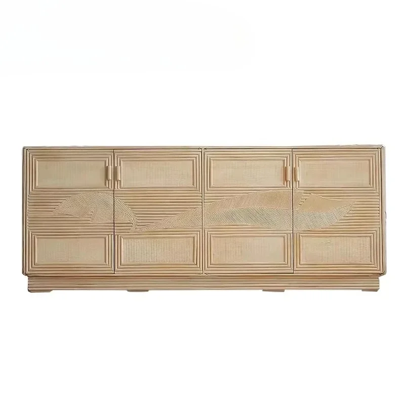 Japanese rattan solid wood sideboard, locker, long moment
Japanese rattan solid wood sideboard, locker, long moment