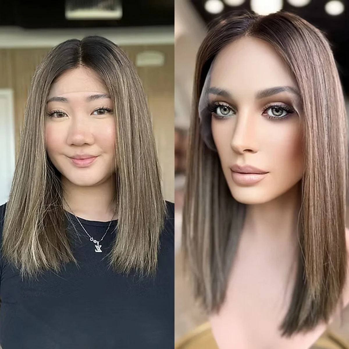 Natural Straight Bob Ombre Brunette Brown Highlights Lace Front Wig Female Heat Friendly Fibres Wig High Density Wigs 16 Inches
Natural Straight Bob Ombre Brunette Brown Highlights Lace Front Wig Female Heat Friendly Fibres Wig High Density Wigs 16 Inches