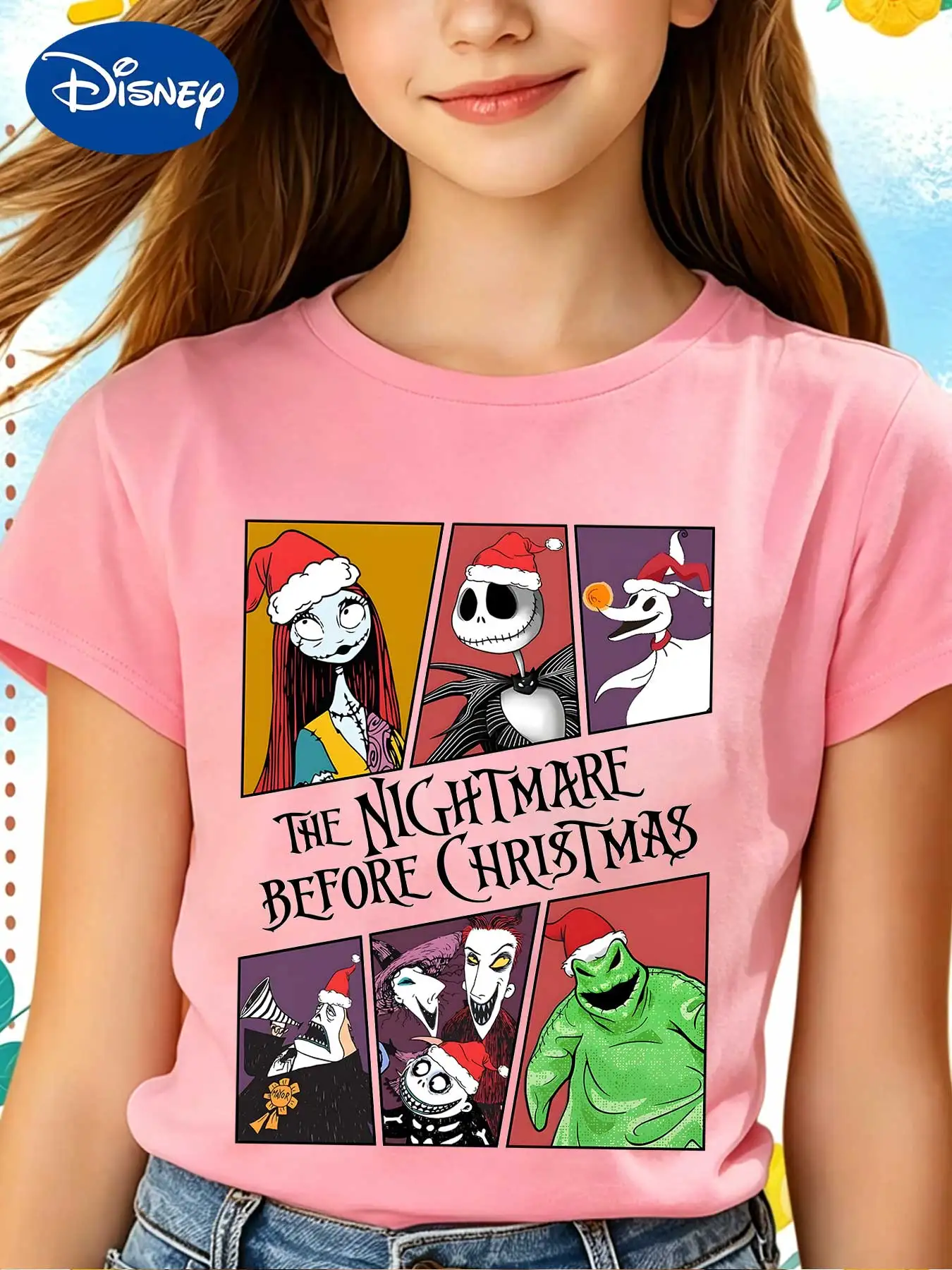 Disney Nightmare Before Christmas Character Collection Short-Sleeve T-Shirt for Kids, Summer Loose-Fitting T-Shirt for Girls
Disney Nightmare Before Christmas Character Collection Short-Sleeve T-Shirt for Kids, Summer Loose-Fitting T-Shirt for Girls