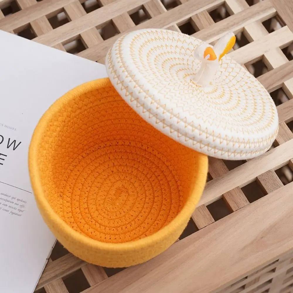 Cotton Rope Woven Storage Basket with Lids Ins Style Desktop Storage Box Large Capacity Round Sundries Organizer Snack
Cotton Rope Woven Storage Basket with Lids Ins Style Desktop Storage Box Large Capacity Round Sundries Organizer Snack