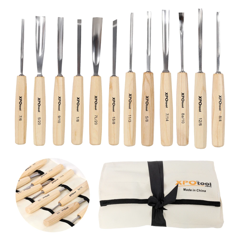 12-Piece Professional Wood Carving Chisel Set, Razor Sharp 60CRV Steel Blades Wood Carving Tools, Willow Wood Comfort Grip
12-Piece Professional Wood Carving Chisel Set, Razor Sharp 60CRV Steel Blades Wood Carving Tools, Willow Wood Comfort Grip