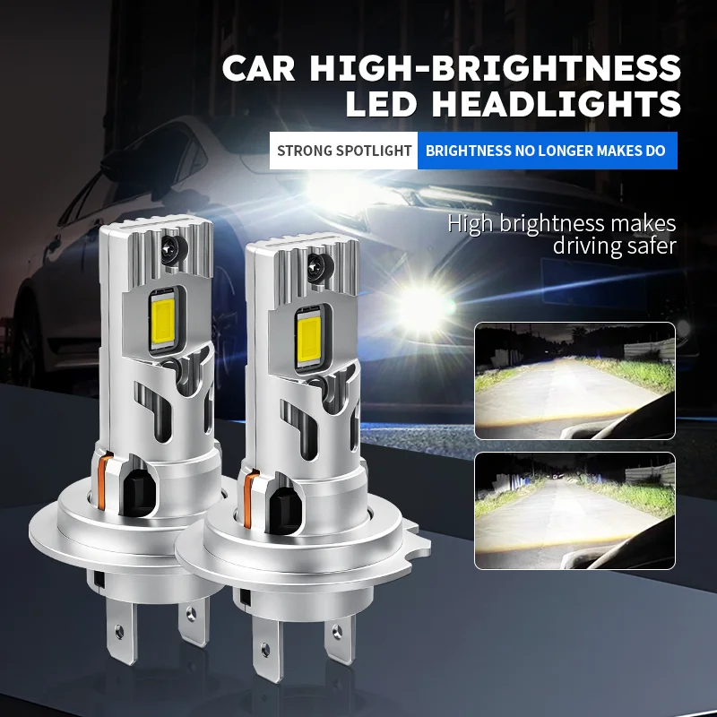 Car front headlight fog light plug-in LED headlight 1:1 replacement halogen lamp H7 headlight non-destructive installation
Car front headlight fog light plug-in LED headlight 1:1 replacement halogen lamp H7 headlight non-destructive installation