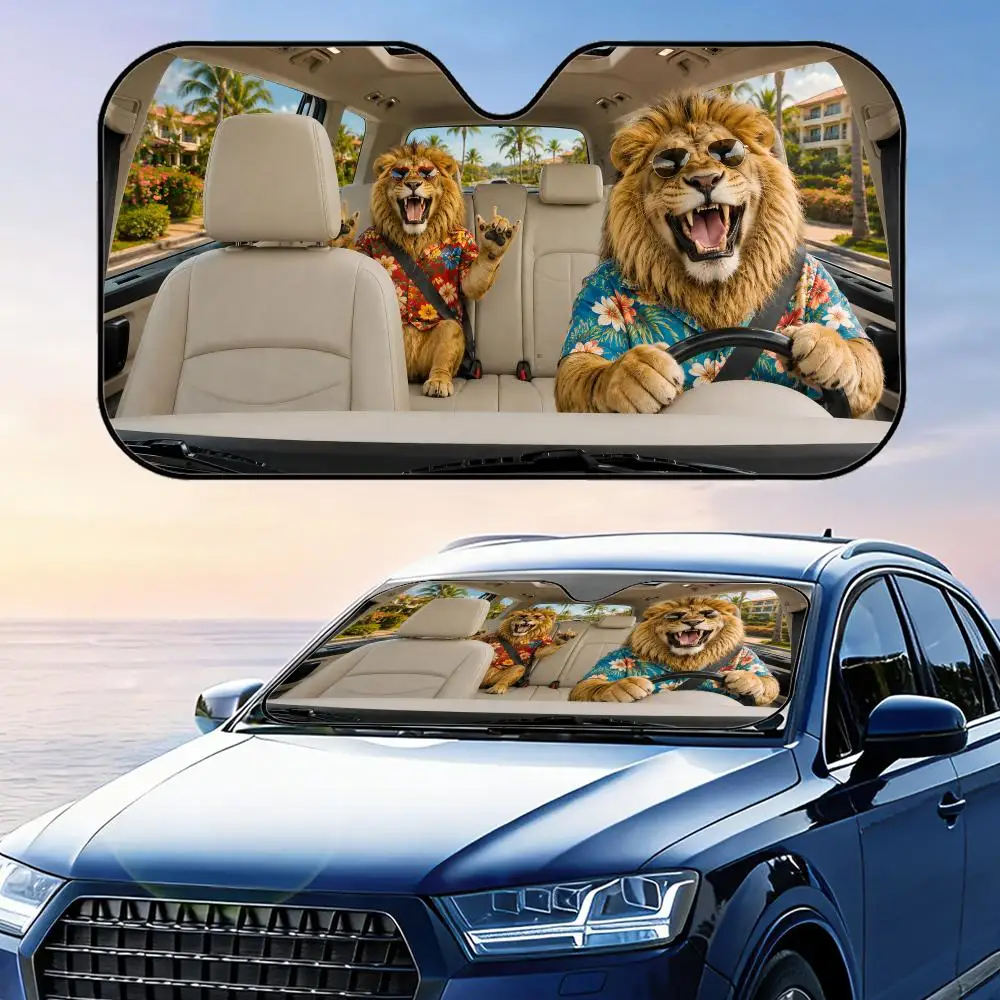 Lion in Hawaiian Shirt Funny Sun Visor Car Windshield Sunshade UV Protection Reflective Foldable Heat Insulation Cover
Lion in Hawaiian Shirt Funny Sun Visor Car Windshield Sunshade UV Protection Reflective Foldable Heat Insulation Cover