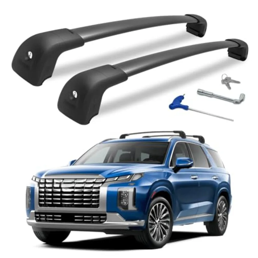 Roof Rack Cross Bars for Hyundai Palisade 2019-2025, 300lbs Capacity, Aluminum, Black, Lockable, Compatible with Cargo, Luggage
Roof Rack Cross Bars for Hyundai Palisade 2019-2025, 300lbs Capacity, Aluminum, Black, Lockable, Compatible with Cargo, Luggage