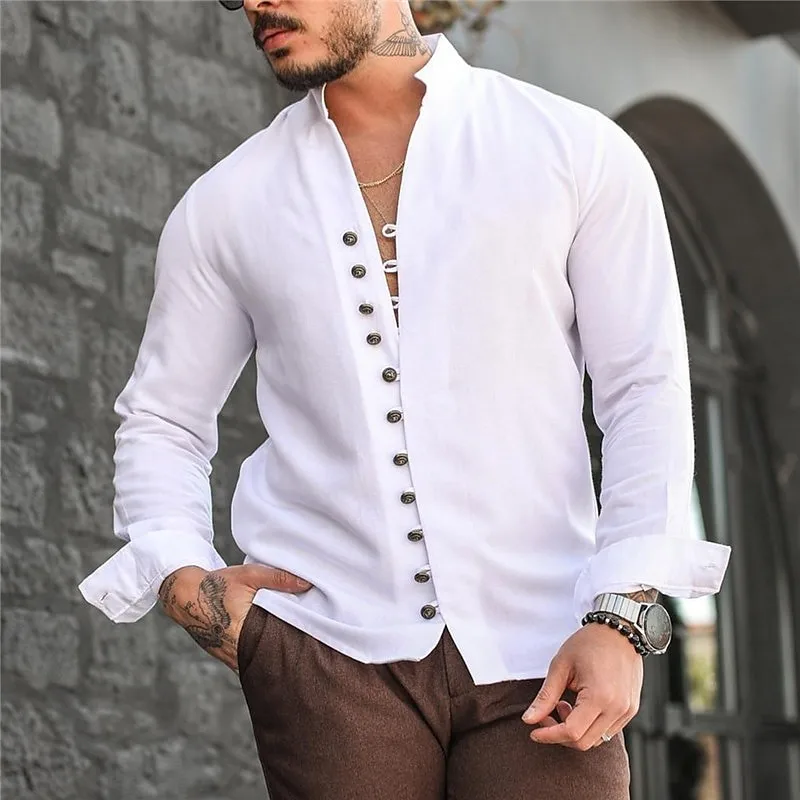 Hot Sale Spring and Autumn 100%Cotton Linen Men's Long-Sleeved Shirts Solid Color Stand-Up Collar Casual Style Plus Size
Hot Sale Spring and Autumn 100%Cotton Linen Men's Long-Sleeved Shirts Solid Color Stand-Up Collar Casual Style Plus Size