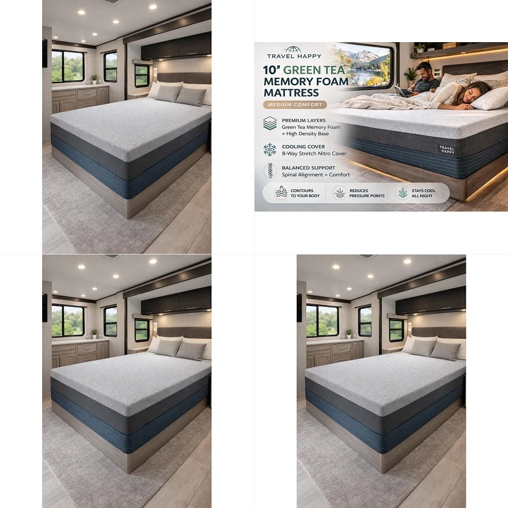Tea Infused Memory Foam Mattress, Medium Firmness, 8Way Stretch Nitro Cooling Cover, MultiLayer Support 66x80 Olympic Queen, Me
Tea Infused Memory Foam Mattress, Medium Firmness, 8Way Stretch Nitro Cooling Cover, MultiLayer Support 66x80 Olympic Queen, Me