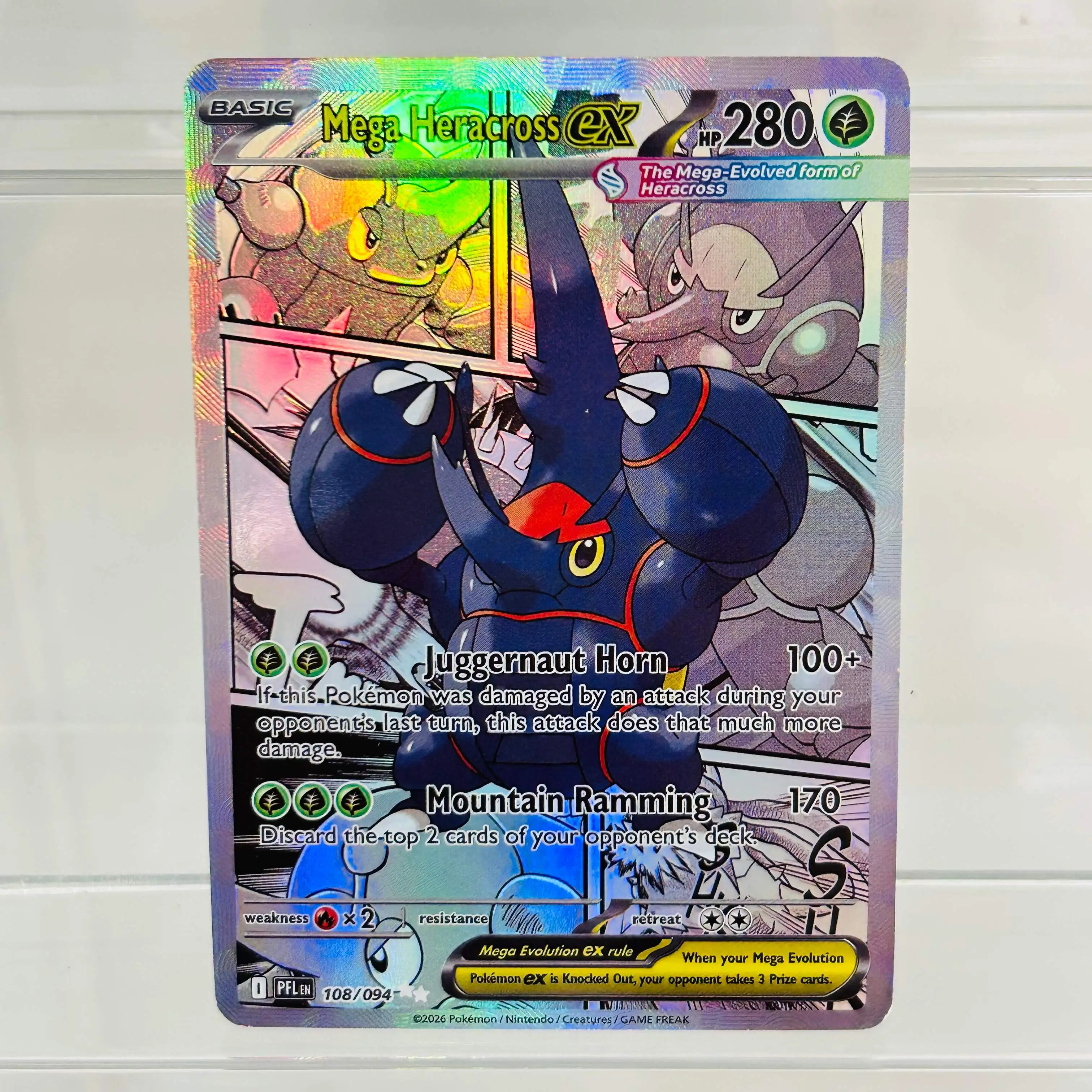 Pokemon English Mega Heracross ex 108/094 DIY Holographic Foil Card, Perfect Condition Premium Anime Collection Card
Pokemon English Mega Heracross ex 108/094 DIY Holographic Foil Card, Perfect Condition Premium Anime Collection Card