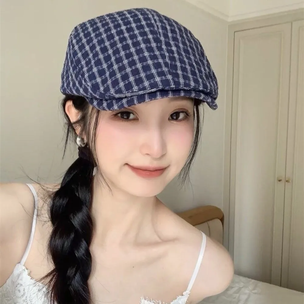 Casual Forward Cap Plaid Berets Korean Style Thin Newsboy Caps Face Slimming Flat Painter Hat Outdoor
Casual Forward Cap Plaid Berets Korean Style Thin Newsboy Caps Face Slimming Flat Painter Hat Outdoor