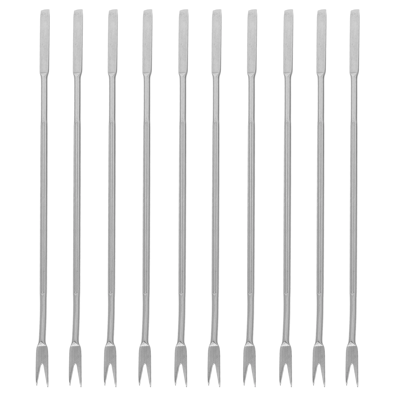 10 pcs Stainless Steel Multi function Needle Walnut Fork Seafood Tool Reusable Fork Shape Design Lightweight Portable
10 pcs Stainless Steel Multi function Needle Walnut Fork Seafood Tool Reusable Fork Shape Design Lightweight Portable