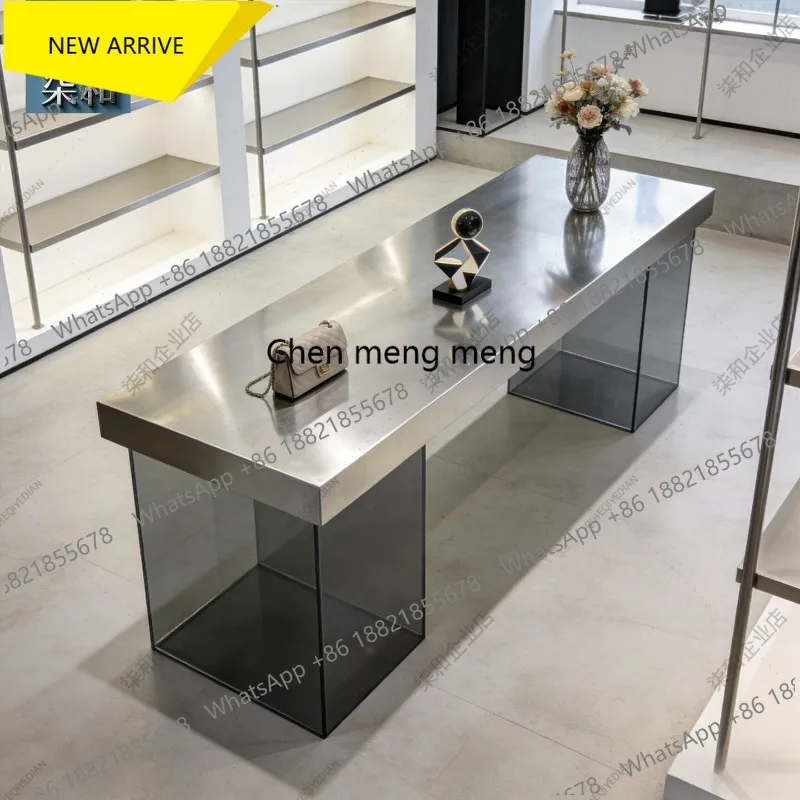G153 Modern Simple Clothing Store Nakajima Table Acrylic Stainless Steel Display Table Counter Display Water Table
G153 Modern Simple Clothing Store Nakajima Table Acrylic Stainless Steel Display Table Counter Display Water Table