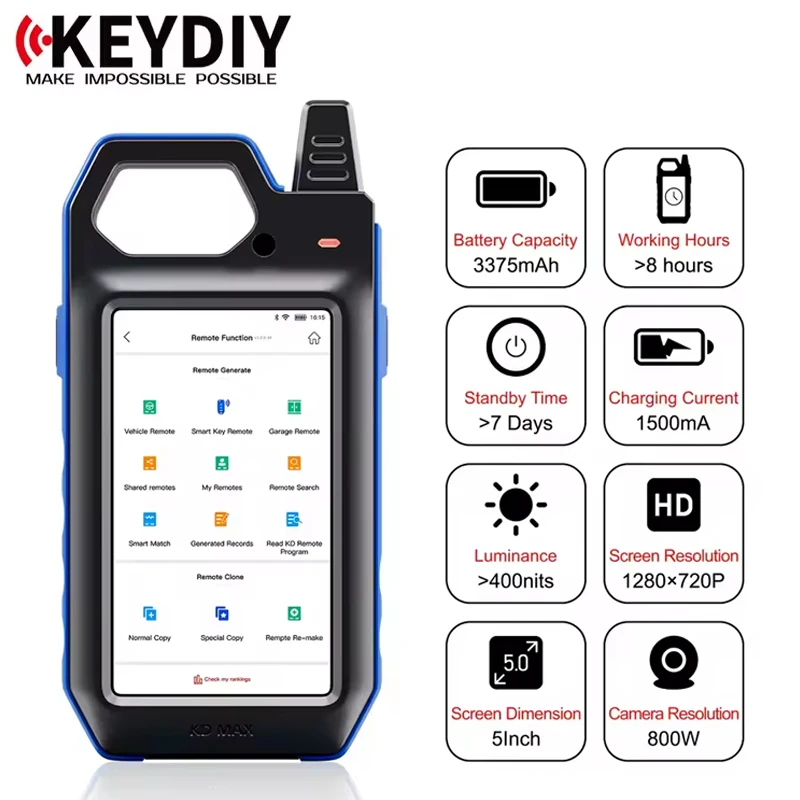 KEYDIY KD MAX автоматический программатор ключей инструмент OBD2 автоматический дистанционный генератор чип-считыватель программирования тестер частоты умное устройство разблокировки
KEYDIY KD MAX автоматический программатор ключей инструмент OBD2 автоматический дистанционный генератор чип-считыватель программирования тестер частоты умное устройство разблокировки