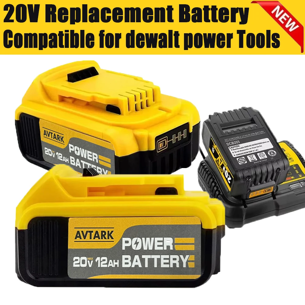 Original 12000mAh large capacity For DeWalt DCB200 DCB184 DCB203 DCB205 Power Tool Batteries 20 V Replacement Li-ion Battery
Original 12000mAh large capacity For DeWalt DCB200 DCB184 DCB203 DCB205 Power Tool Batteries 20 V Replacement Li-ion Battery