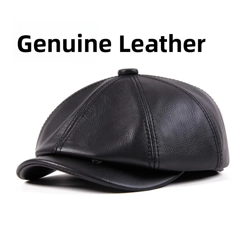 Leather Octagonal Hat Fashionable British Style Versatile Forward Cap Real Leather Autumn Winter Retro Painter Beret Hat
Leather Octagonal Hat Fashionable British Style Versatile Forward Cap Real Leather Autumn Winter Retro Painter Beret Hat