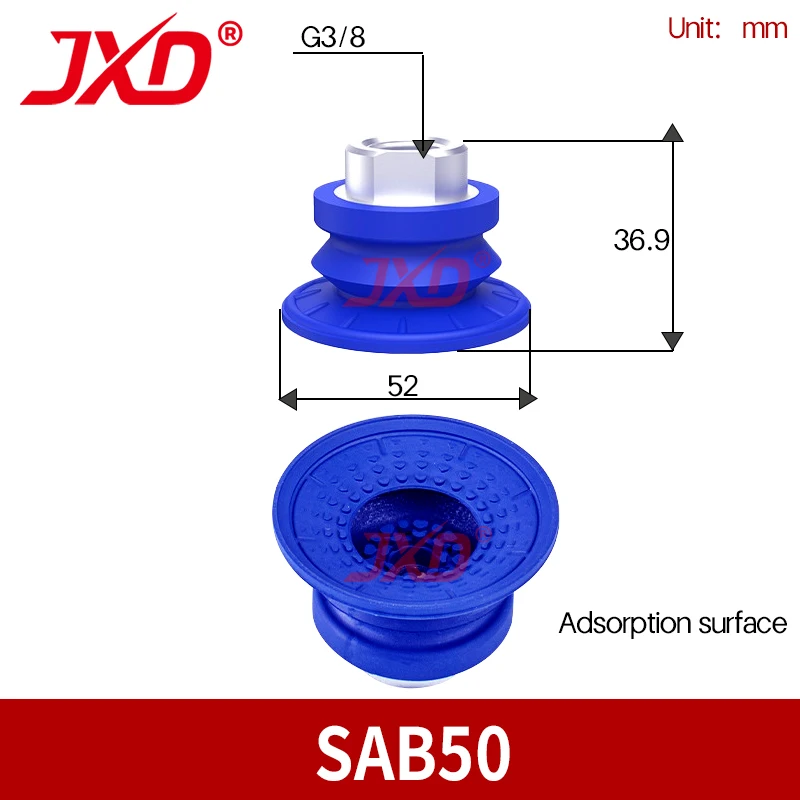 SAB50 Industrial Vacuum Sucker 50mm Round Bellows Pad for Automotive Body Shop Robot Manipulator Metal Plate Lifting Tools
SAB50 Industrial Vacuum Sucker 50mm Round Bellows Pad for Automotive Body Shop Robot Manipulator Metal Plate Lifting Tools