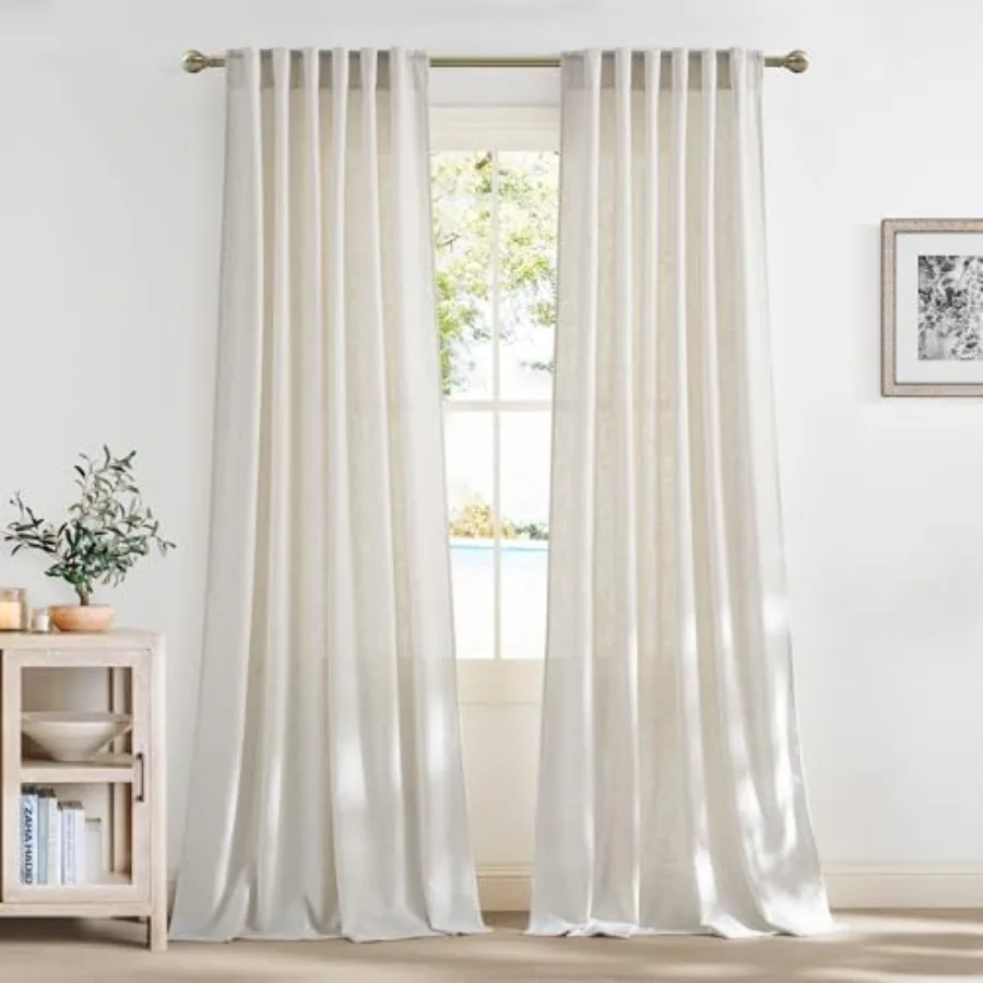 Curtains 108 inch Long 2 Panels Set for Living Room/Bedroom 55" Wide Thick Flax Blend Privacy Window Drapes Rod Pocket and Back
Curtains 108 inch Long 2 Panels Set for Living Room/Bedroom 55" Wide Thick Flax Blend Privacy Window Drapes Rod Pocket and Back