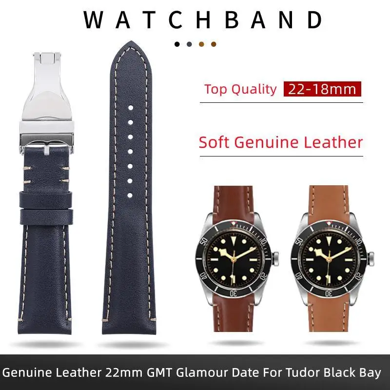 TINTAG Soft Vintage Leather Watch Band 22mm For Tudor Strap Black Bay 1958 41mm GMT Pelagos Folding Buckle Black Brown Blue
TINTAG Soft Vintage Leather Watch Band 22mm For Tudor Strap Black Bay 1958 41mm GMT Pelagos Folding Buckle Black Brown Blue