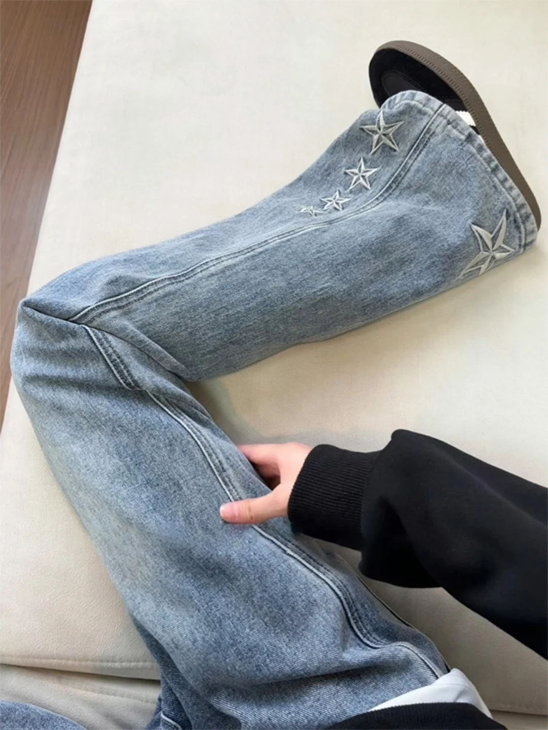 American High Street Star Embroidery Flared Jeans Men's Trendy Vintage Straight Leg Slimming Knife Pants Casual Jeans
American High Street Star Embroidery Flared Jeans Men's Trendy Vintage Straight Leg Slimming Knife Pants Casual Jeans