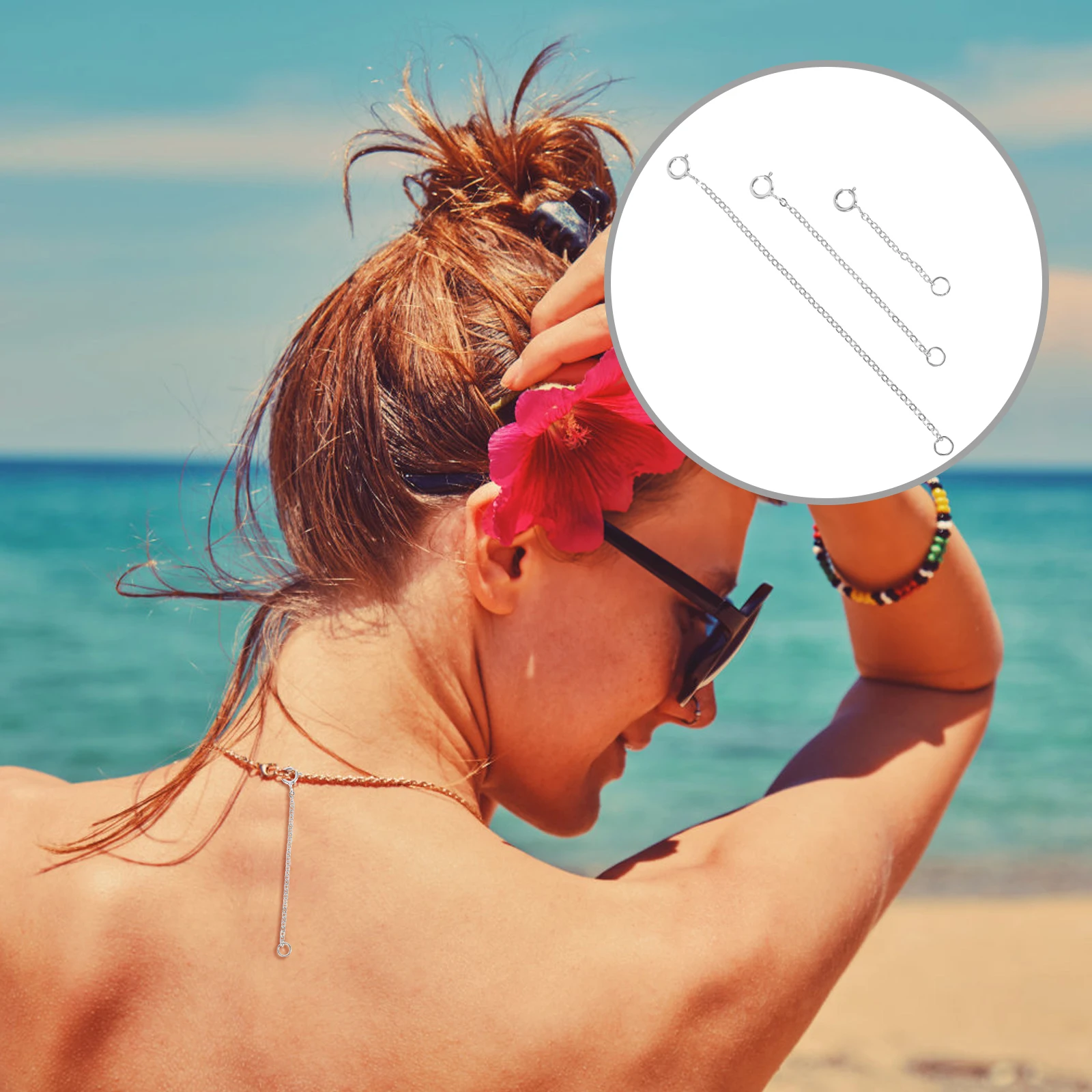 Sterling Silver Extension Chains Nickel Free Hypoallergenic Button Adjustable Extender for Necklace Bracelet Jewelry 
Sterling Silver Extension Chains Nickel Free Hypoallergenic Button Adjustable Extender for Necklace Bracelet Jewelry