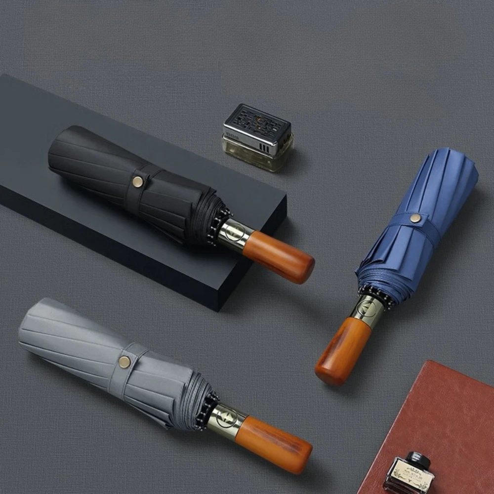 Automatic Folding Umbrella Extra Large Folded Umbrella Wooden Handle Durable Wind-resistant Black Glue Sunscreen UV Umbrella
Automatic Folding Umbrella Extra Large Folded Umbrella Wooden Handle Durable Wind-resistant Black Glue Sunscreen UV Umbrella