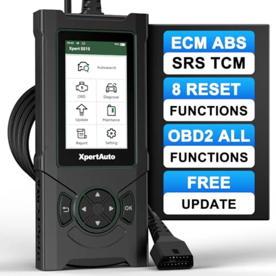 OBD2 Scanner S515 ABS SRS ECM TCM Car Code Reader Diagnostic Scan Tool with Reset Functionality for ABS/SRS/Oil/EPB/SAS/ETS/Bat
