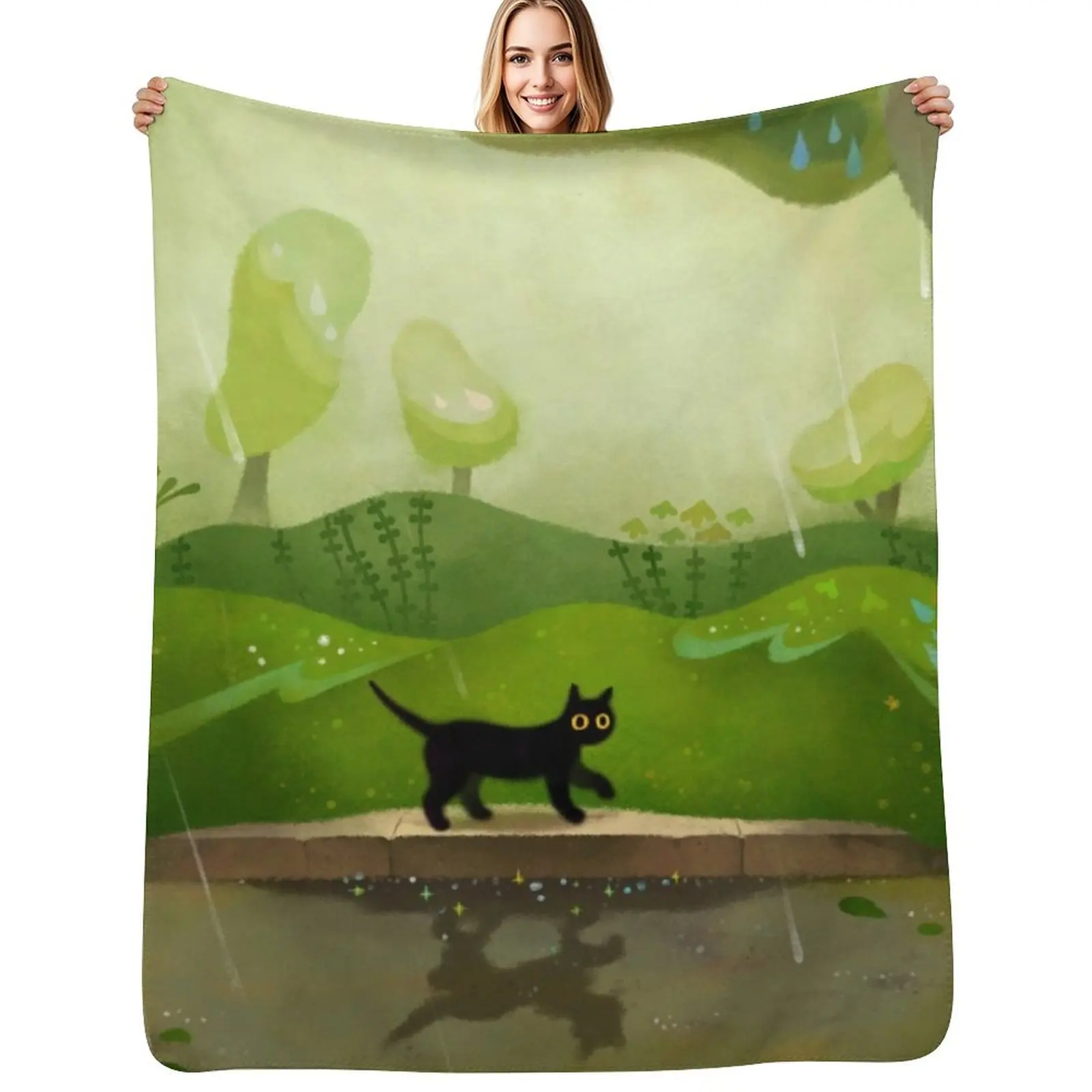 Kitty on a rainy day Throw Blanket Easy Care Comfortable Blanket for Couch
Kitty on a rainy day Throw Blanket Easy Care Comfortable Blanket for Couch