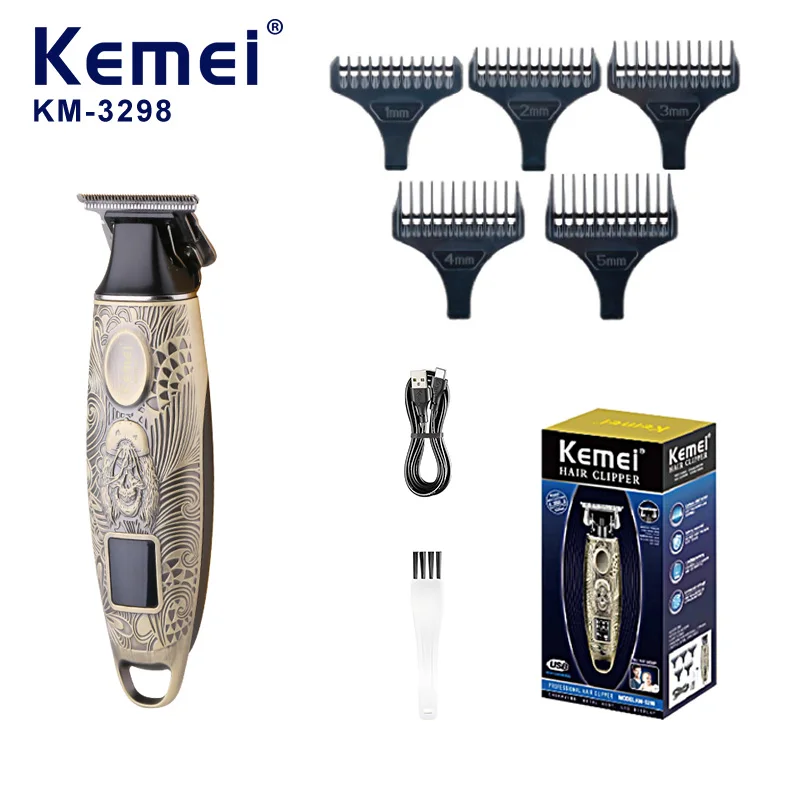 Kemei KM-3298 Retro Metal Body Professional Hair Clipper for Barbers USB Rechargeable Cordless Electric Hair Clipper
Kemei KM-3298 Retro Metal Body Professional Hair Clipper for Barbers USB Rechargeable Cordless Electric Hair Clipper