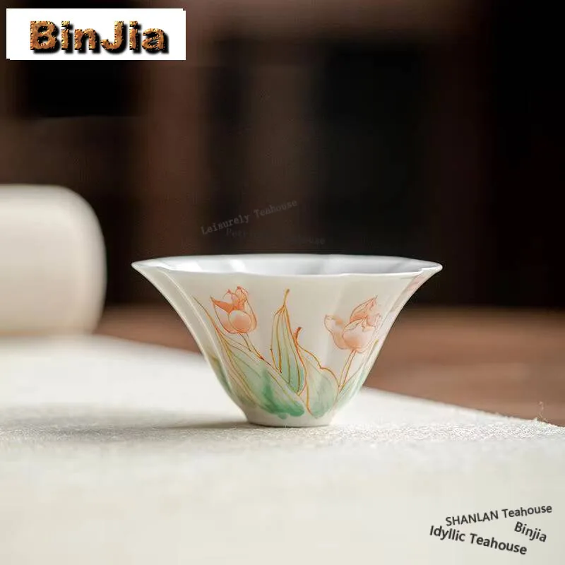 2pc/lot 35ml Handpainted Tulips Tea Cup Household White Porcelain Master Cup Retro Sample Tea Bowl Fragrance Cup Drinkware Craft
2pc/lot 35ml Handpainted Tulips Tea Cup Household White Porcelain Master Cup Retro Sample Tea Bowl Fragrance Cup Drinkware Craft