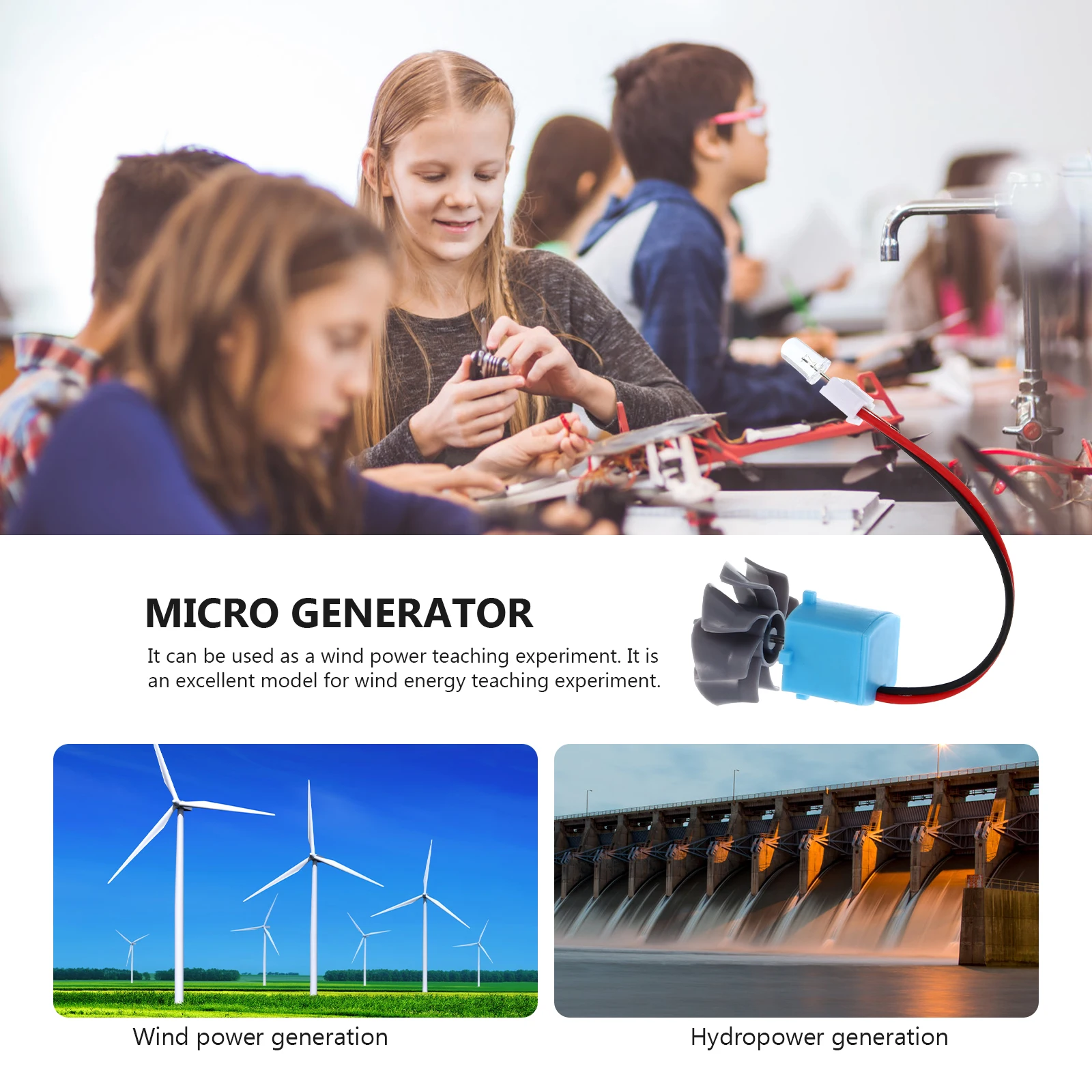 1 Set Mini Generator Water Wind Water Electricity Experiment Tool For Kids Science Education Small
1 Set Mini Generator Water Wind Water Electricity Experiment Tool For Kids Science Education Small