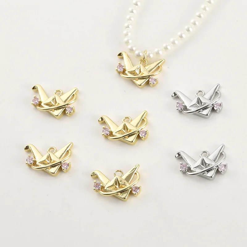 14k Gold Color Powder Zirconium Thousand Paper Crane Pendant DIY Handmade Bracelet Necklace Earrings Accessories Material
14k Gold Color Powder Zirconium Thousand Paper Crane Pendant DIY Handmade Bracelet Necklace Earrings Accessories Material