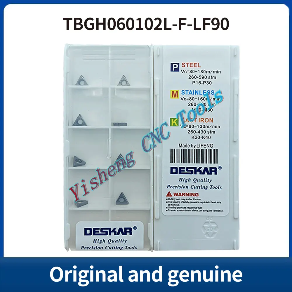 DESKAR 100% оригинал TBGH060102L-F TBGH060104L-F LF6018 LF90 LF6018 режущий инструмент с ЧПУ, твердосплавная вставка со сменной резьбой
DESKAR 100% оригинал TBGH060102L-F TBGH060104L-F LF6018 LF90 LF6018 режущий инструмент с ЧПУ, твердосплавная вставка со сменной резьбой