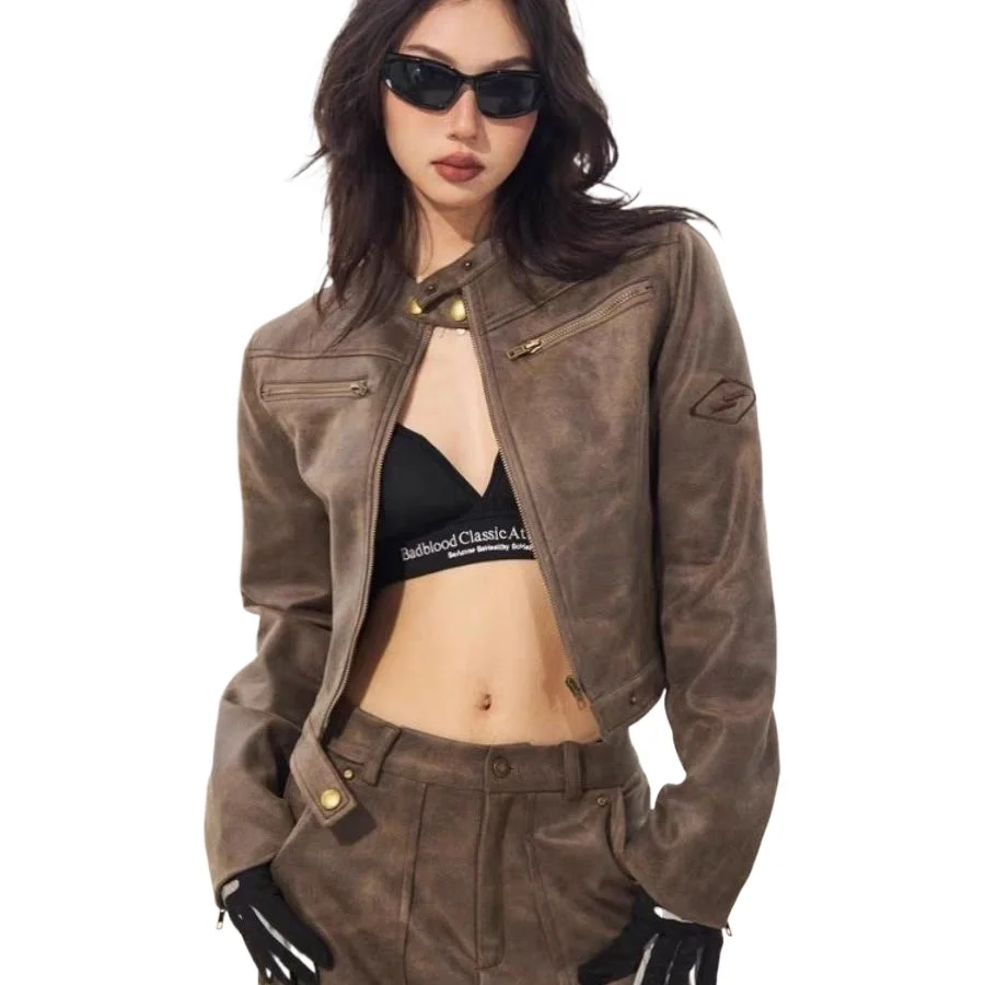 Women's Jacket American Retro Brown Suede Jacket Autumn Motorcycle Slim Fit Short Coat Top
Women's Jacket American Retro Brown Suede Jacket Autumn Motorcycle Slim Fit Short Coat Top