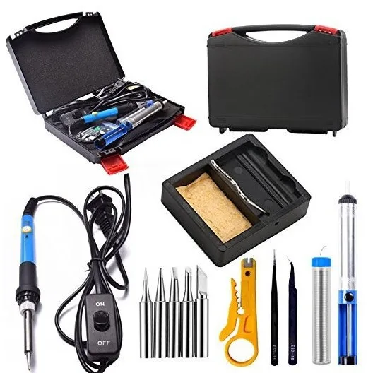 Thermostatic Soldering Iron Set 60W Soldering Iron Kit Constant Temperature Adjustable Soldering Iron Tool Kit Heating Pen 13pcs
Thermostatic Soldering Iron Set 60W Soldering Iron Kit Constant Temperature Adjustable Soldering Iron Tool Kit Heating Pen 13pcs