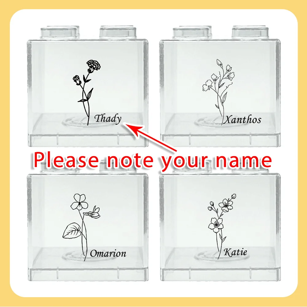 Customized Name Stackable Building Block Money Saving Box Transparent Coin Storage Box Portable Money Jar Personalized DIY
Customized Name Stackable Building Block Money Saving Box Transparent Coin Storage Box Portable Money Jar Personalized DIY