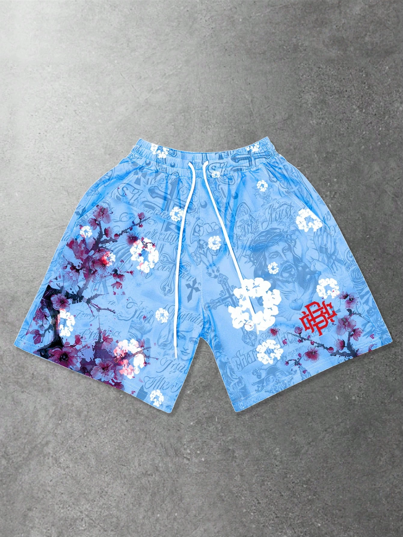 Men's Blue Cherry Blossom Print Casual Shorts with Religious Tattoo Graphics Breathable Streetwear Summer Shorts 2026
Men's Blue Cherry Blossom Print Casual Shorts with Religious Tattoo Graphics Breathable Streetwear Summer Shorts 2026